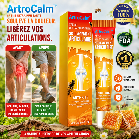 ArtroCalm™ Crème Anti-Douleur Articulaire | Soulagez vos articulations raides et douloureuses en 5 minutes !