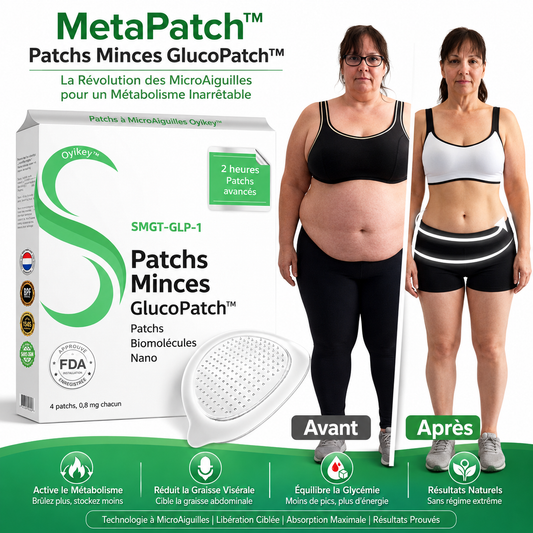 MetaPatch™ Patchs Minceur Nano Microneedle SMGT-GLP-1 | Élimine les toxines et fait perdre du poids en 10 minutes !