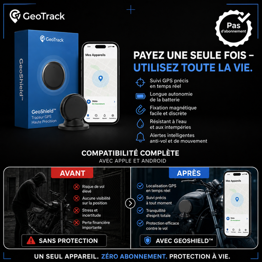 GeoShield™ Traceur GPS Haute Précision | Localisez en temps réel et protégez ce qui compte sans abonnement !