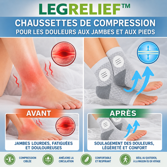 LegRelief™ Chaussettes de compression | Soulage les articulations en 10 minutes !