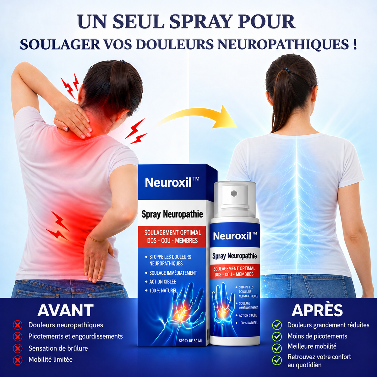 Neurélis™ Spray Neuropathie | Stoppez picotements et engourdissements dès la première application !
