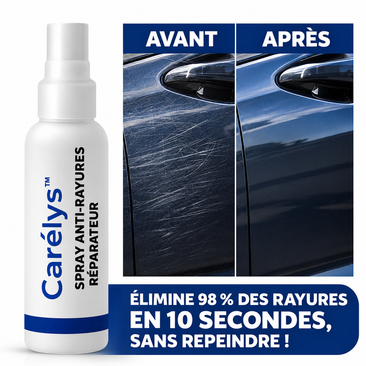 Carélys™ Spray Réparateur Anti-Rayures | Efface les éraflures en 10 secondes, sans repeindre !