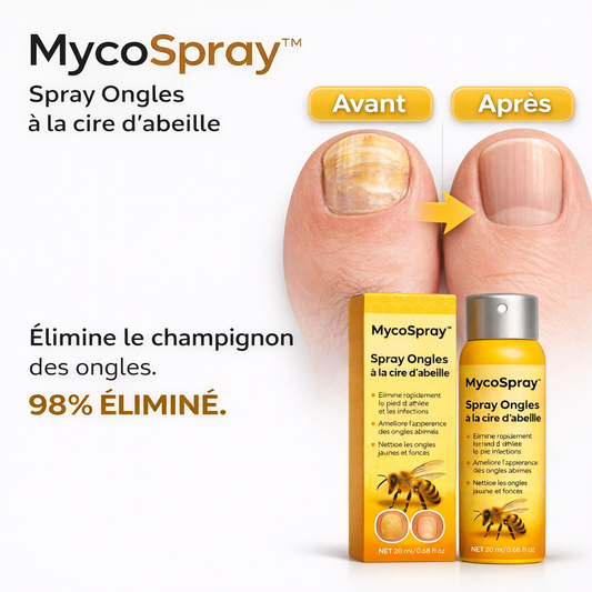 MycoSpray™ Spray Ongles à la Cire d’Abeille | Détruisez la mycose et retrouvez des ongles sains en 7 jours !