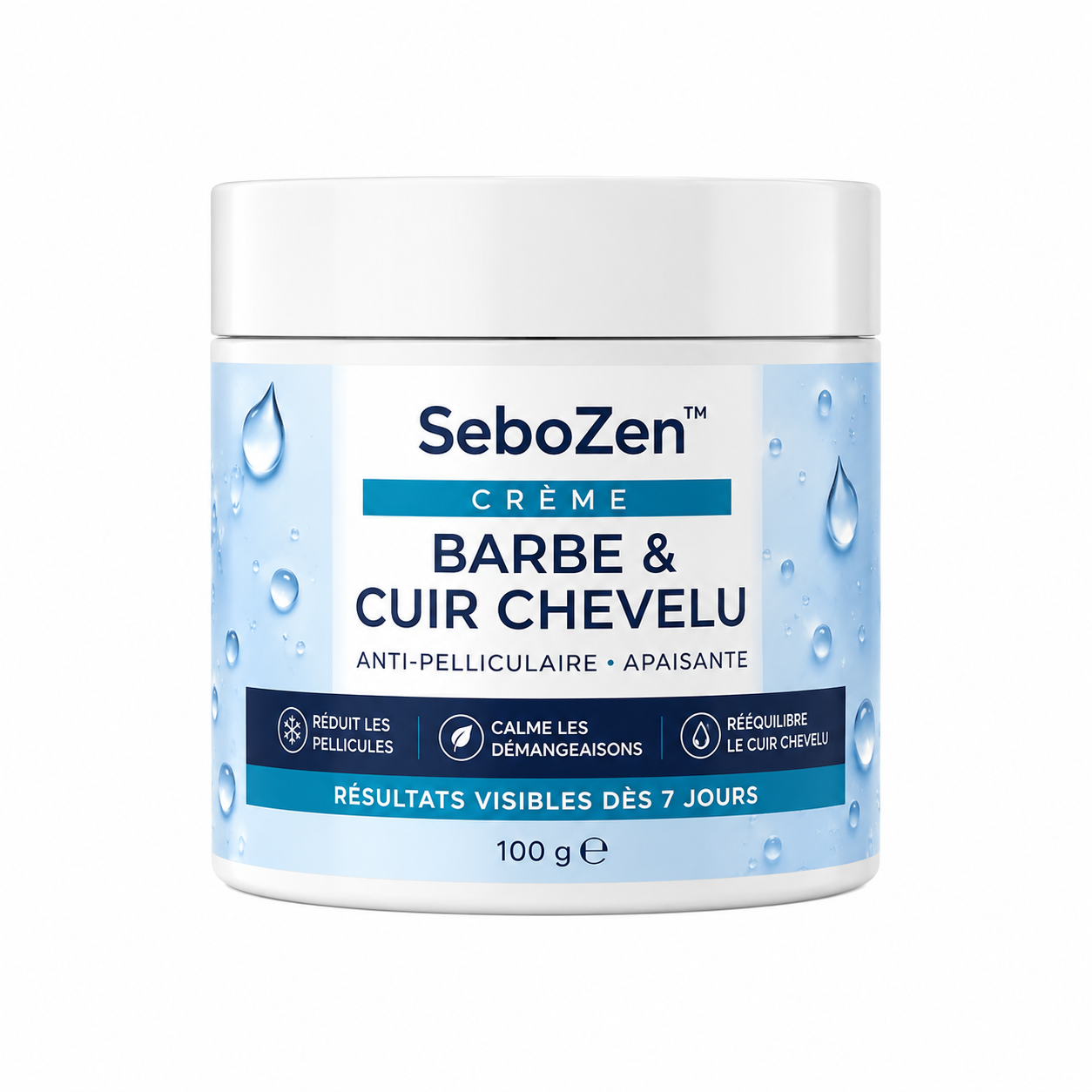 SeboZen™ Crème Barbe & Cuir Chevelu | Stoppez les pellicules visibles et calmez les démangeaisons en 7 jours !