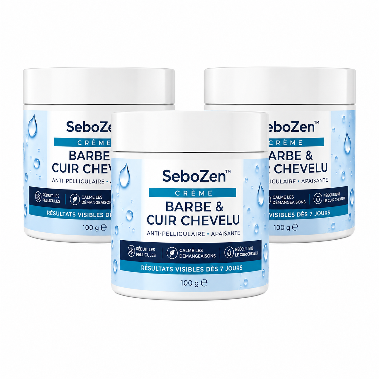 SeboZen™ Crème Barbe & Cuir Chevelu | Stoppez les pellicules visibles et calmez les démangeaisons en 7 jours !