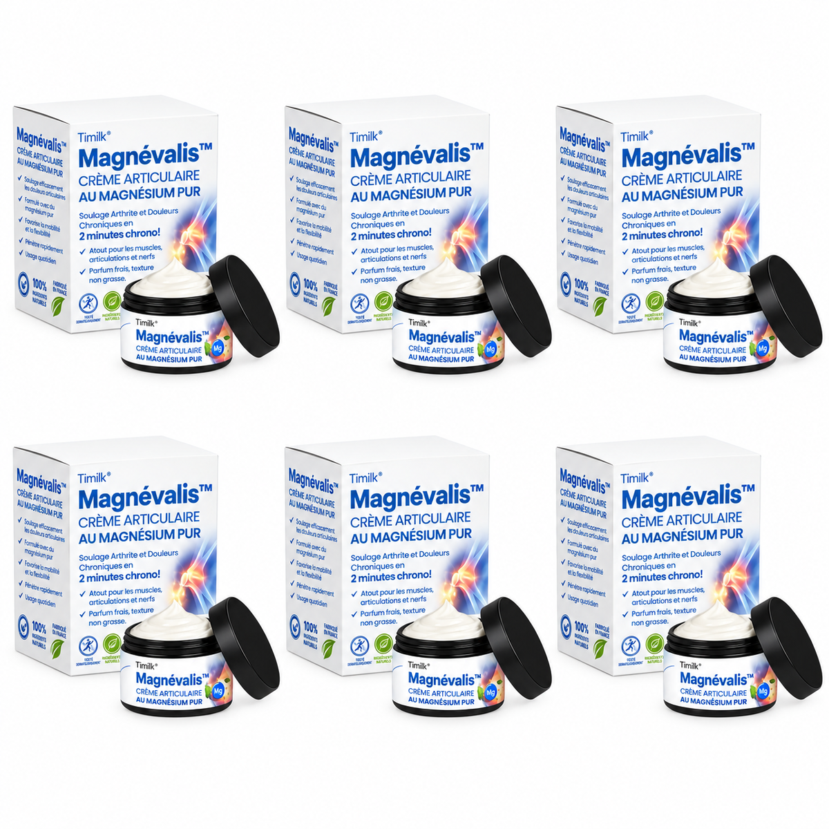 Magnévalis™ Crème Articulaire au Magnésium Pur | Soulage arthrite et douleurs chroniques en 2 minutes chrono!