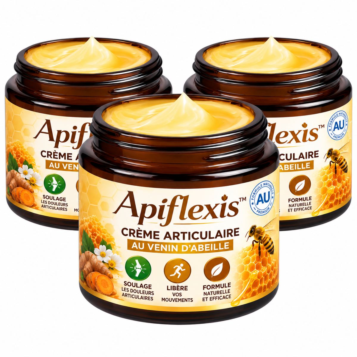 Apiflexis™ Crème Articulaire au Venin d’Abeille | Soulage les douleurs et libère vos articulations en 10 minutes !