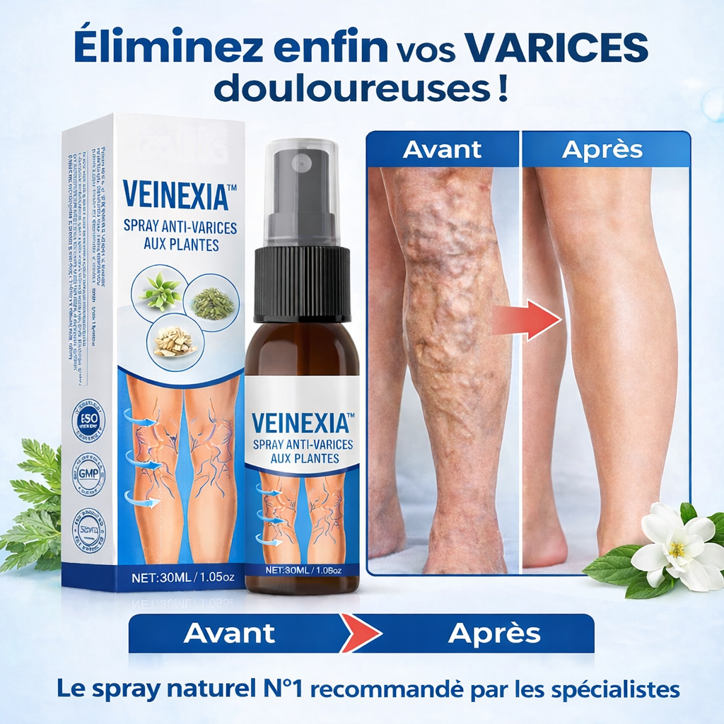 VEINEXIA™ Spray Anti-Varices aux Plantes | Faites disparaître les varices en 7 jours !