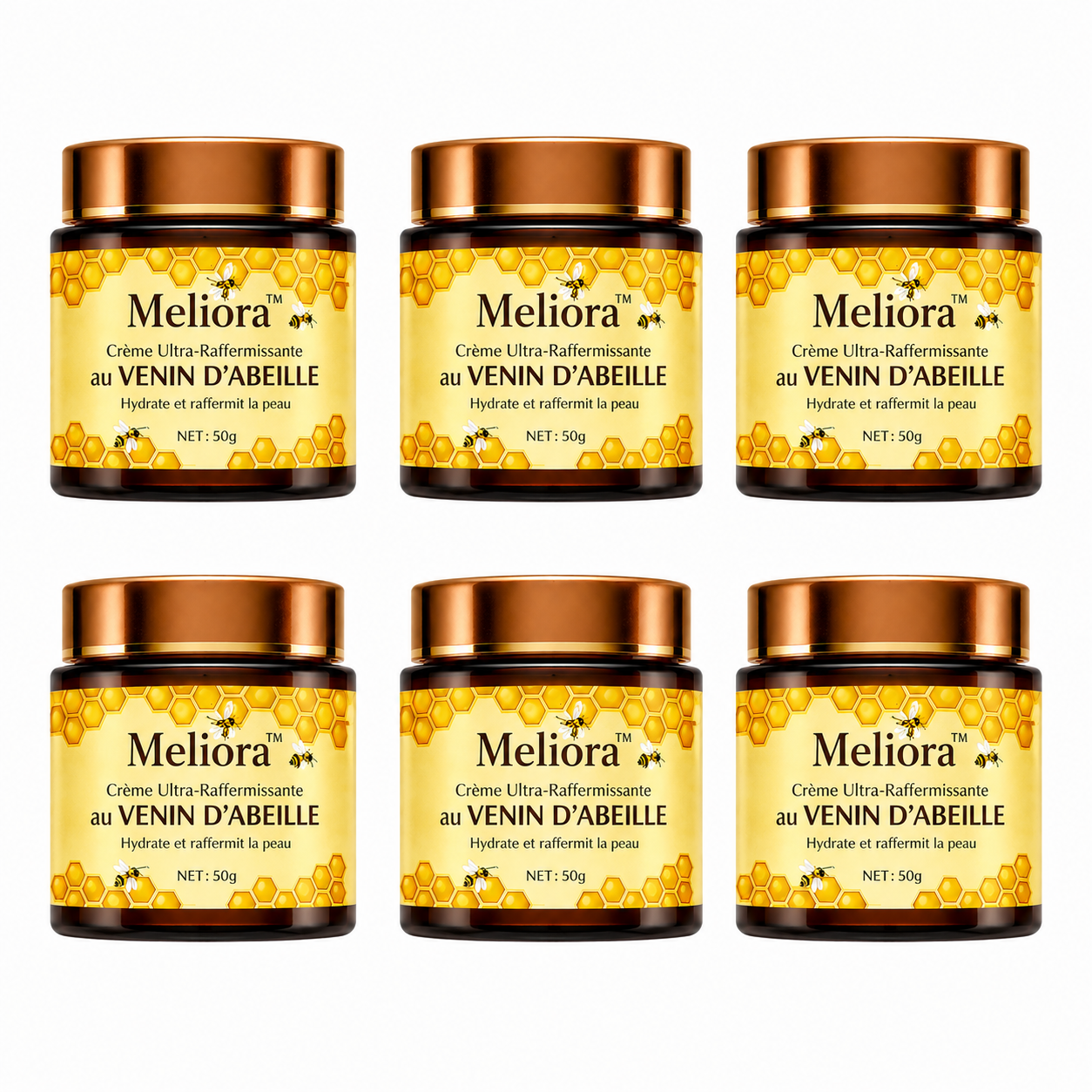 Meliora™ Crème Ultra-Raffermissante au Venin d’Abeille | Effacez les rides en 5 minutes !