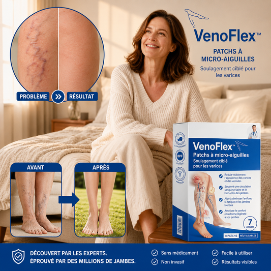 VenoFlex™ Patch Anti-Varices Micro-Aiguilles | Jambes plus légères et veines moins visibles en 7 jours !