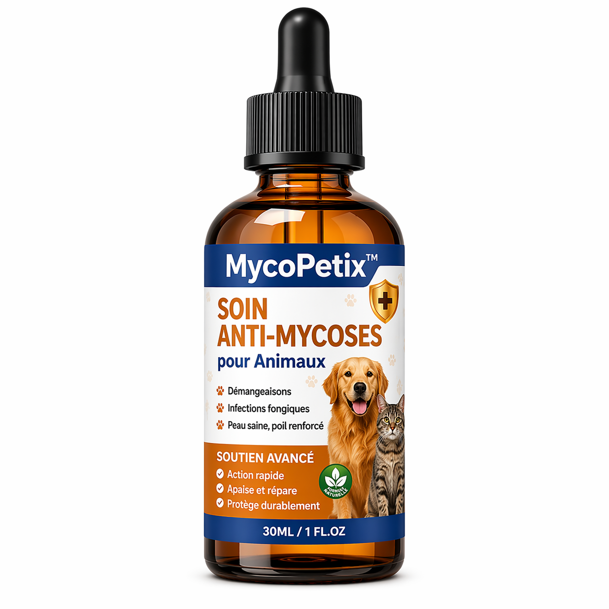 MycoPetix™ Soin Anti-Mycoses pour Animaux | Stoppez grattage et léchage en quelques jours !