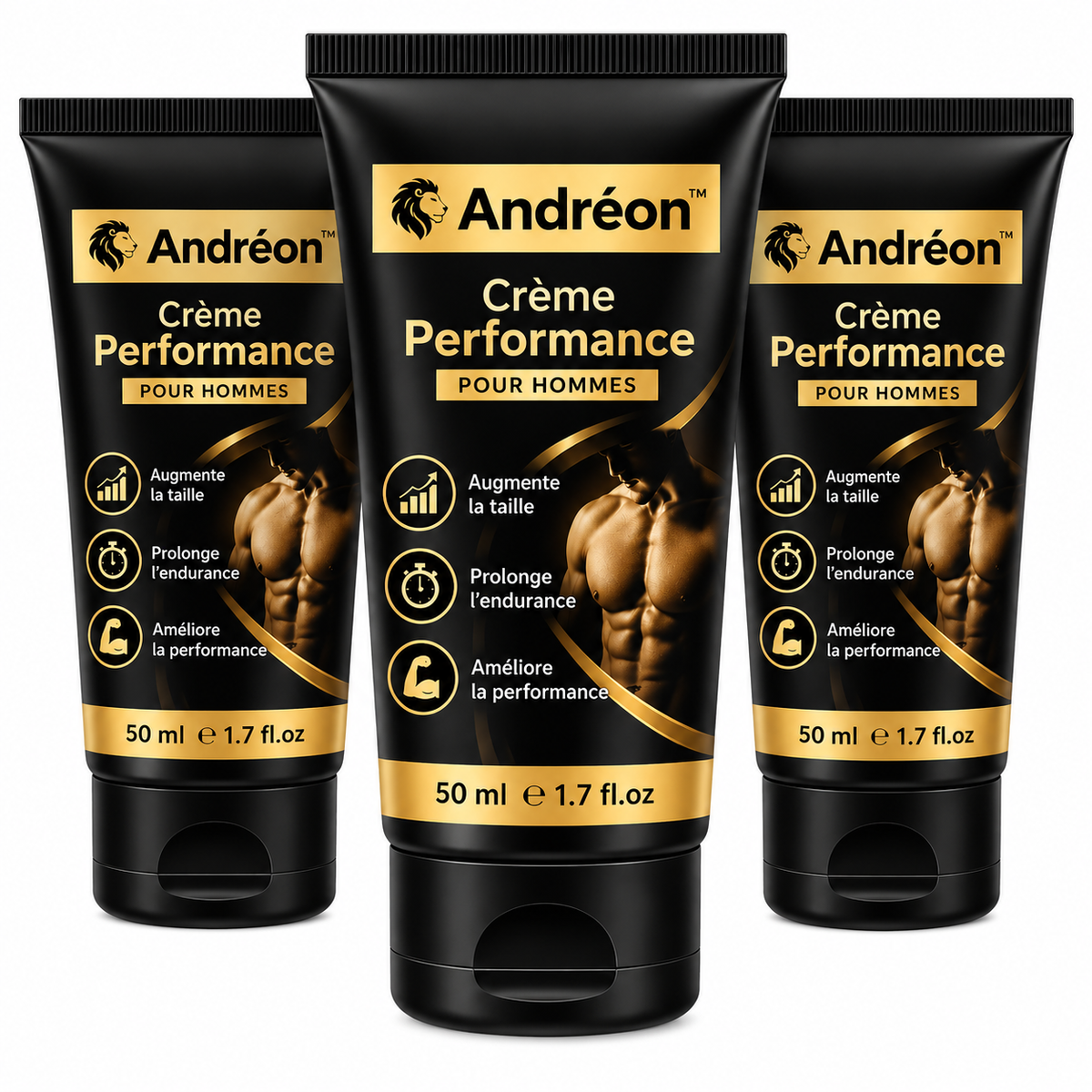 Andréon™ Crème Performance | Gagnez 4 cm et tenez 3 fois plus longtemps dès la 1ère application !