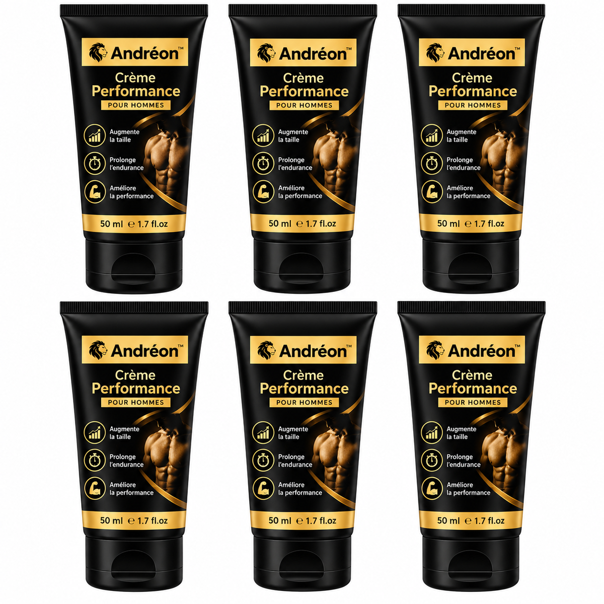 Andréon™ Crème Performance | Gagnez 4 cm et tenez 3 fois plus longtemps dès la 1ère application !