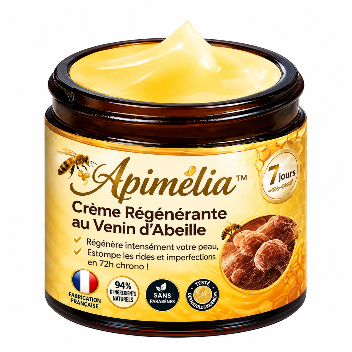 Apimélia™ Crème Régénérante au Venin d’Abeille | Régénère votre peau, efface les rides et imperfections en 72h chrono !