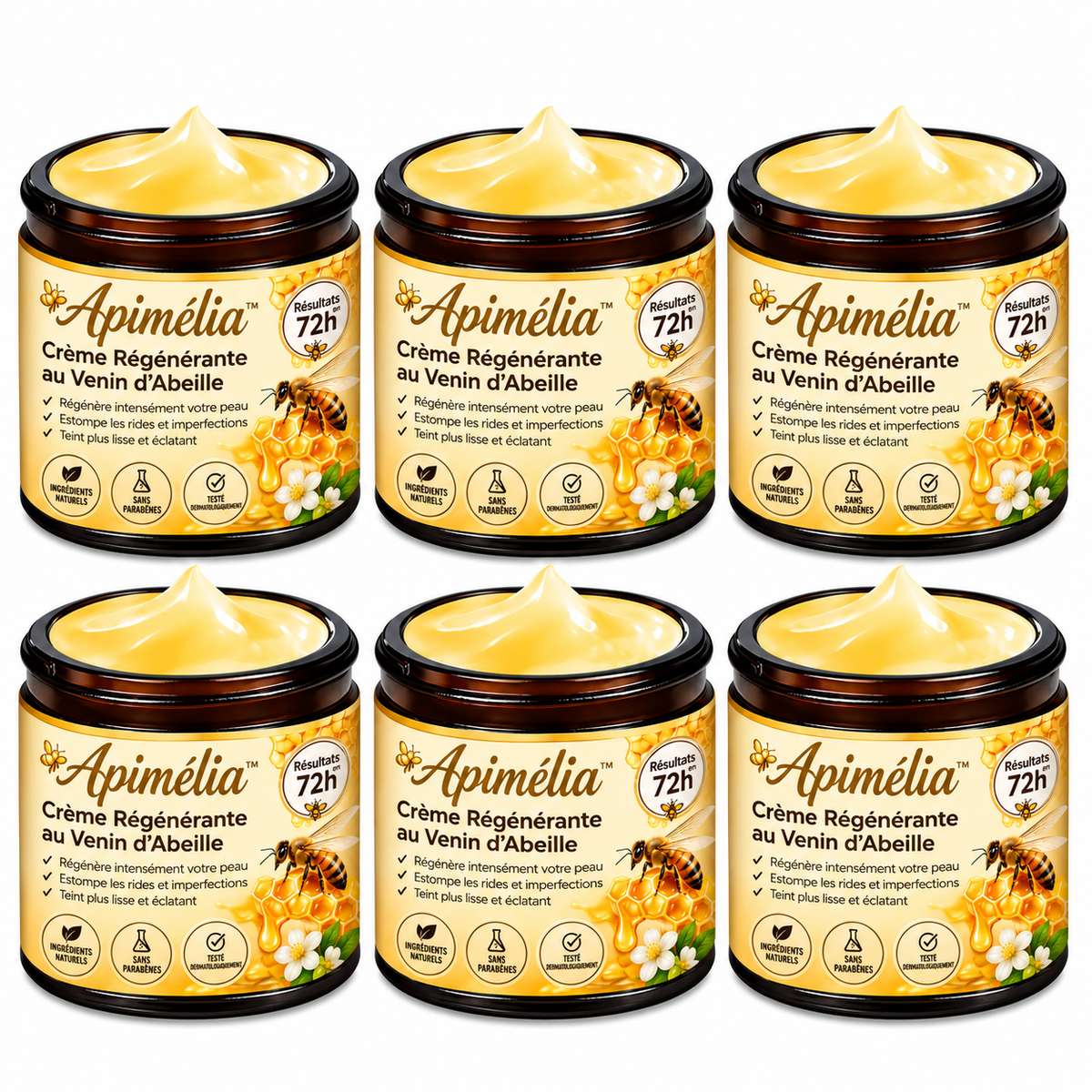 Apimélia™ Crème Régénérante au Venin d’Abeille | Régénère votre peau, efface les rides et imperfections en 72h chrono !