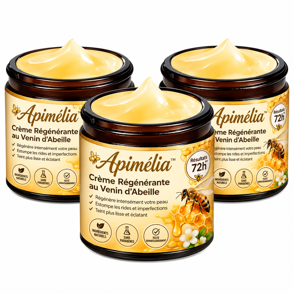 Apimélia™ Crème Régénérante au Venin d’Abeille | Régénère votre peau, efface les rides et imperfections en 72h chrono !