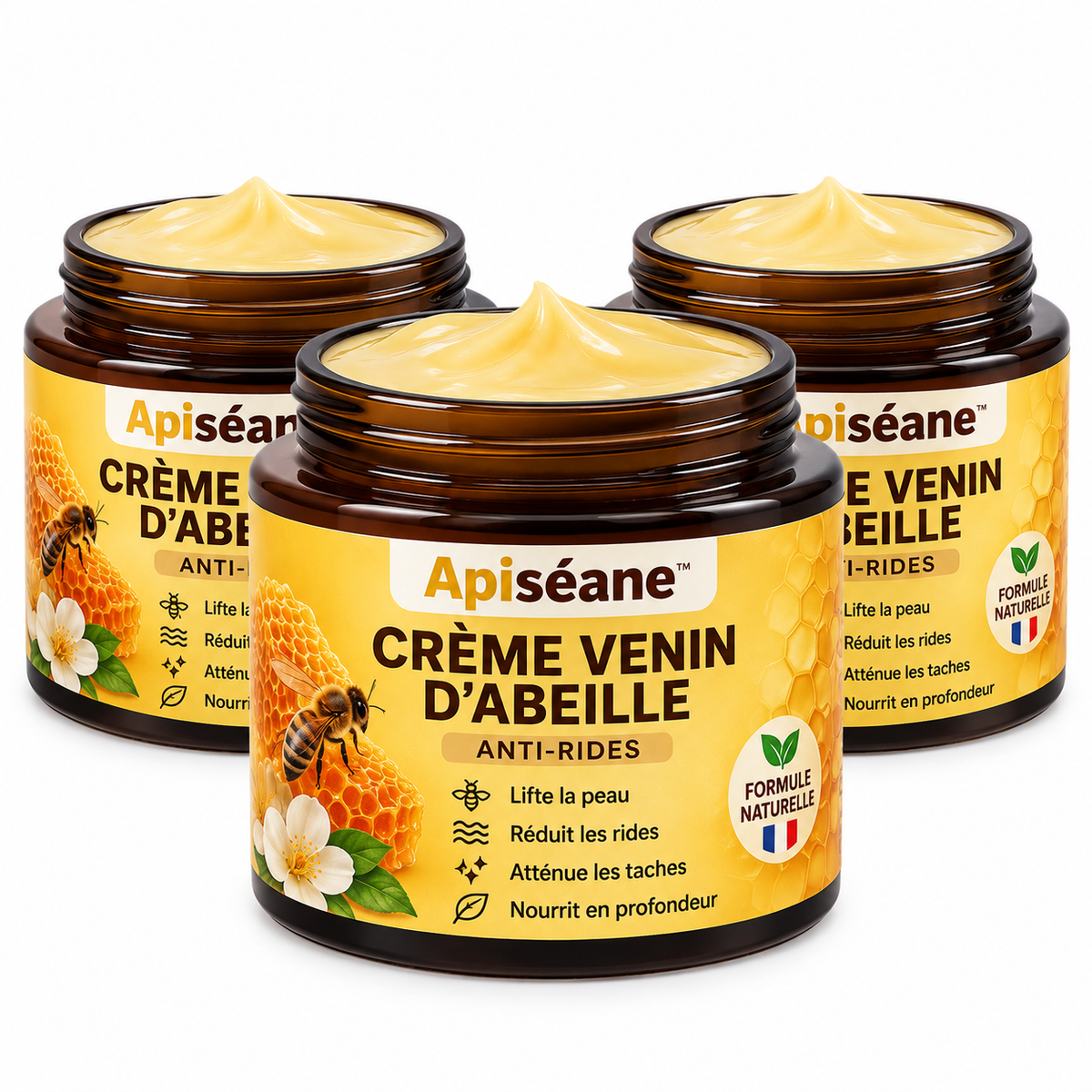 Apiséane™ Crème Venin d’Abeille Anti-Rides | Lifte votre peau et efface les taches en 7 jours chrono!