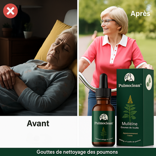 Pulmoclean™ Gouttes de nettoyage des poumons | Nettoyez 95 % de vos voies respiratoires en seulement 48 heures!