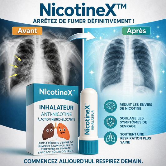 NicotineStop™ Inhalateur Anti-Nicotine à Action Neuro-Blocante | Arrêtez de fumer en seulement 3 jours !