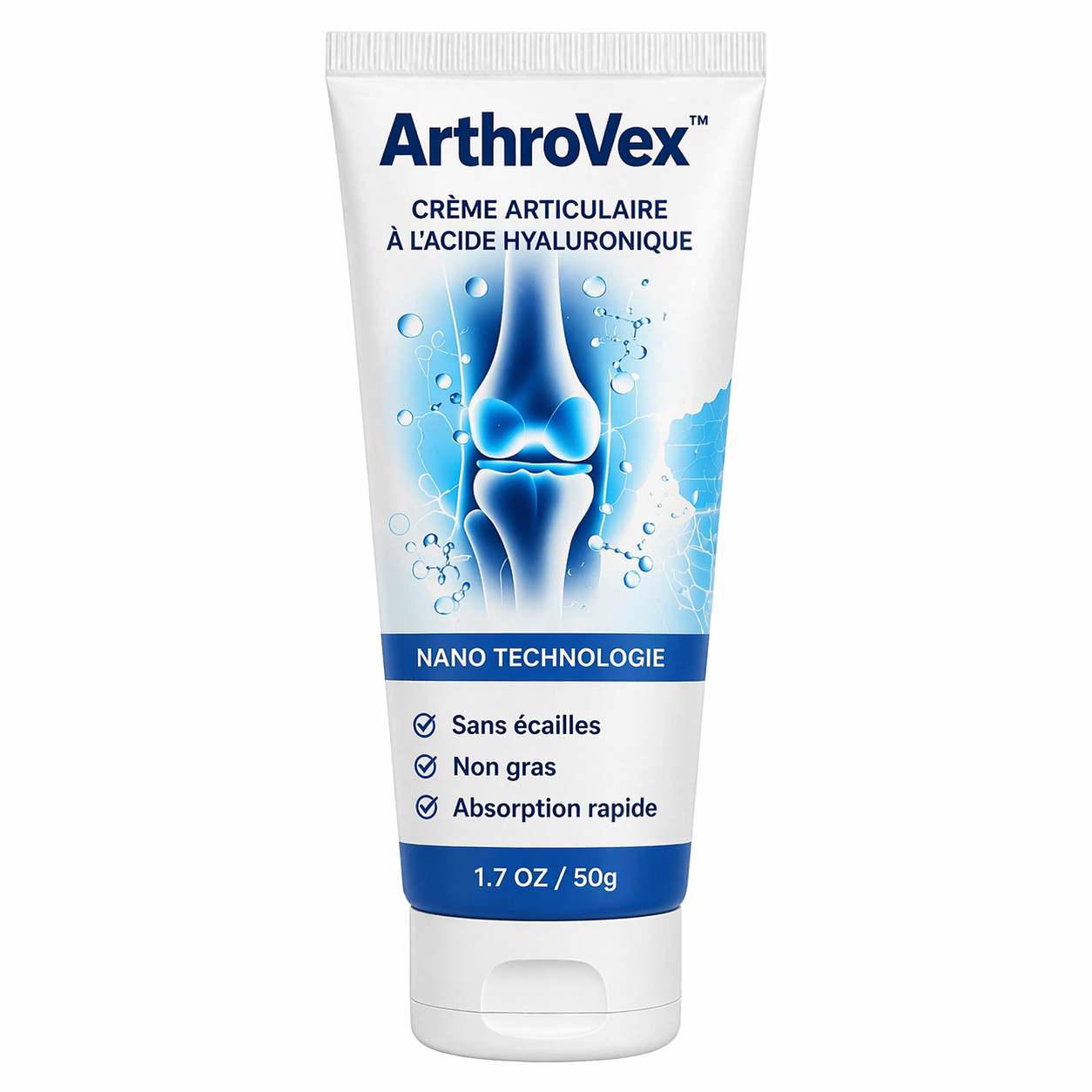 ArthroVex™ Crème Articulaire à l’Acide Hyaluronique | Soulagez vos douleurs en 60 secondes !