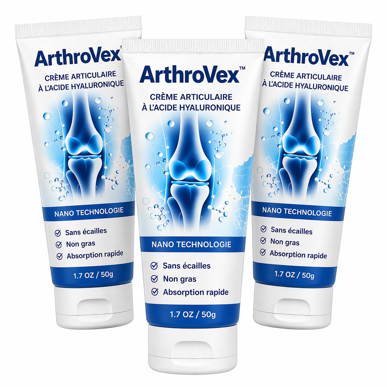 ArthroVex™ Crème Articulaire à l’Acide Hyaluronique | Soulagez vos douleurs en 60 secondes !