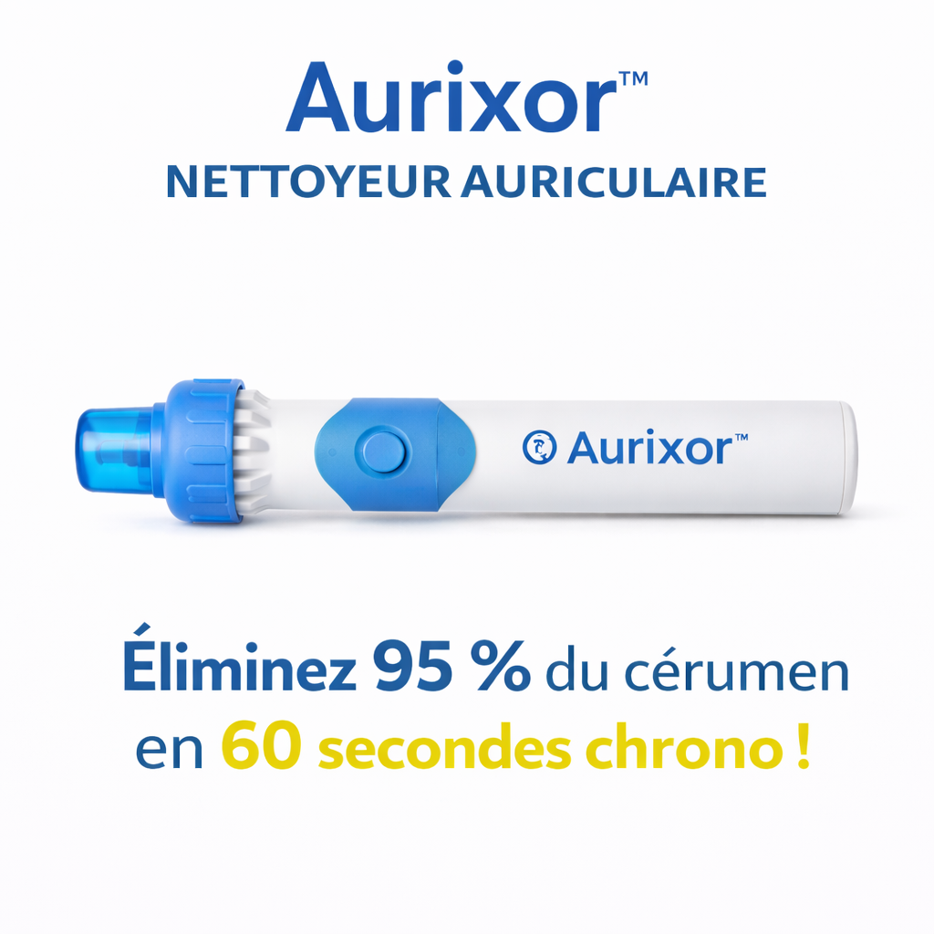 Aurixor™ Nettoyeur Auriculaire | Éliminez 95 % du cérumen en 60 secondes chrono !
