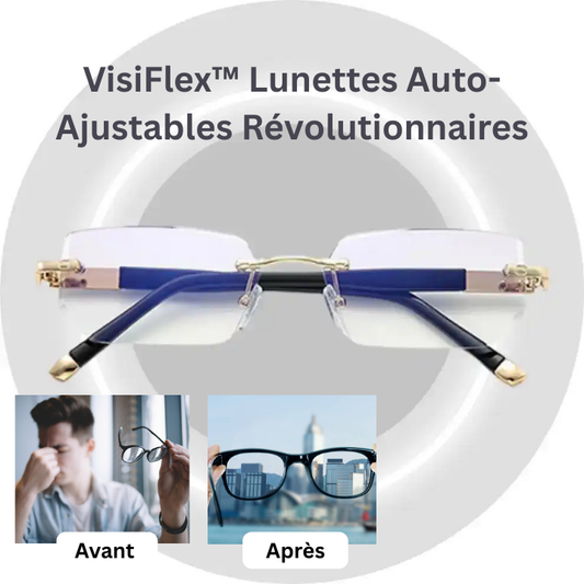 VisiFlex™ Lunettes Auto-Ajustables Révolutionnaires | Une Vision Nette à Toutes les Distances Sans Verres Correcteurs!