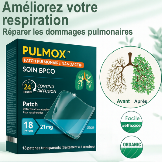 Pulmox™ Patch Pulmonaire NanoActif | Soulage la toux et libère la respiration en 3 minutes chrono!