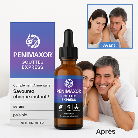 Penimaxor™ Gouttes Express | Obtenez des érections d’acier et gagnez 3 cm en seulement 4 jours!