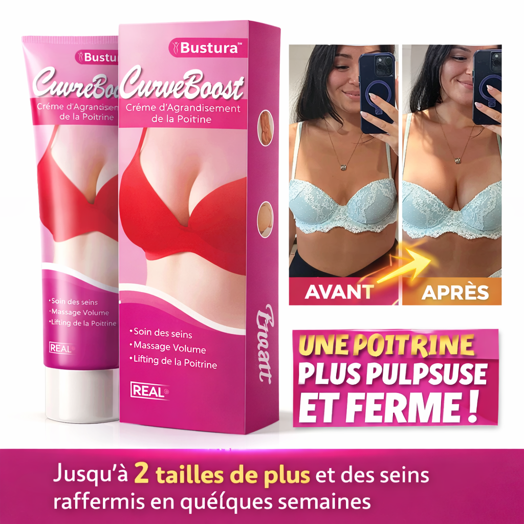 CurveBoost™ Crème Volume Intense | Augmente poitrine et hanches jusqu’à 73 % en 8 jours sans chirurgie !