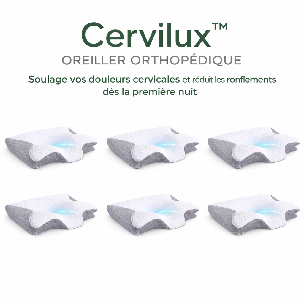 Cervilux™ Oreiller Orthopédique | Soulage vos douleurs cervicales et réduit les ronflements dès la première nuit