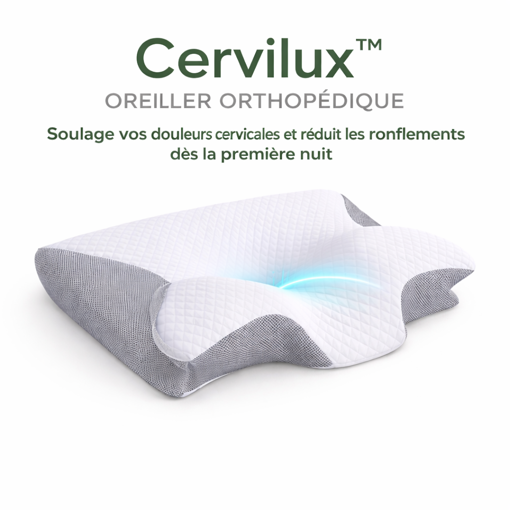 Cervilux™ Oreiller Orthopédique | Soulage vos douleurs cervicales et réduit les ronflements dès la première nuit
