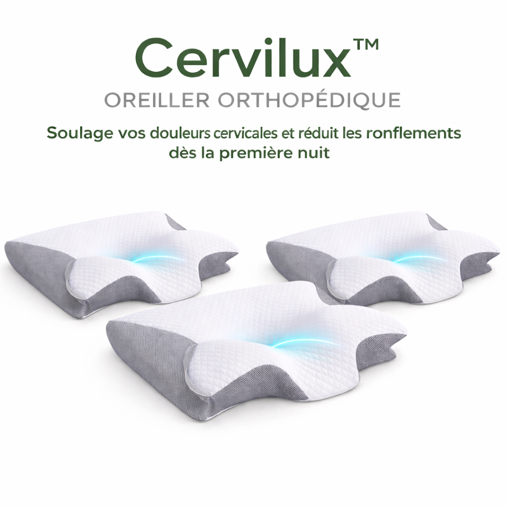 Cervilux™ Oreiller Orthopédique | Soulage vos douleurs cervicales et réduit les ronflements dès la première nuit