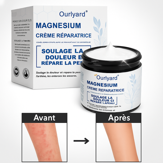 MagneSkin™ Crème Réparatrice au Magnésium | Apaise le psoriasis, unifie le teint et élimine imperfections, verrues et grains de beauté en 10 minutes!