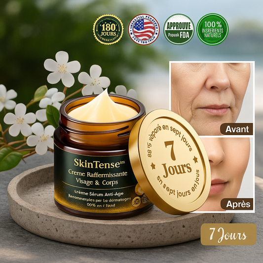 SkinTense™ Crème Raffermissante Visage & Corps | Lifte, hydrate et raffermit votre peau en 10 minutes chrono!