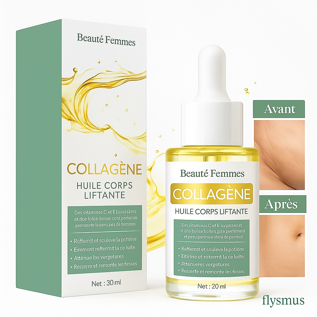 Flysmus™ Sérum Lifting au Collagène | Efface Rides et Cellulite, Lifte Votre Peau en Seulement 5 Minutes!
