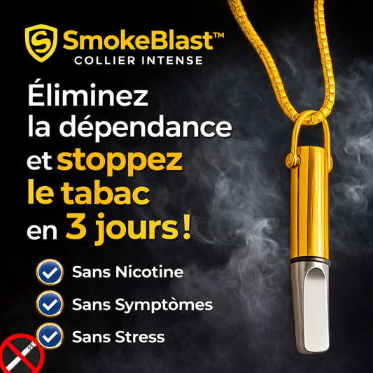 SmokeBlast™ Collier Intense | Éliminez la dépendance et stoppez le tabac en 3 jours !
