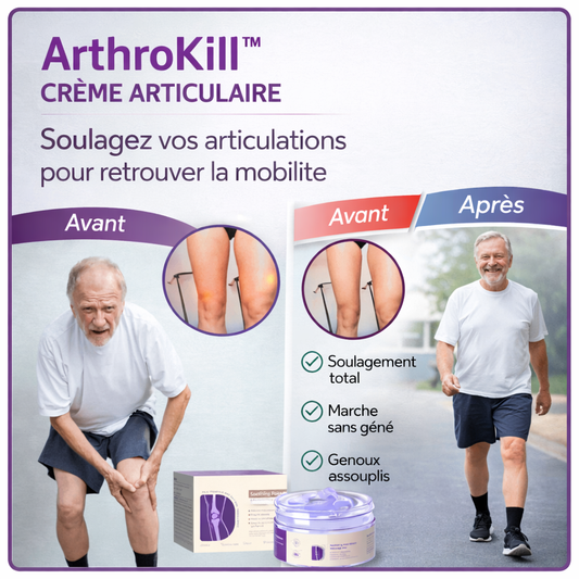 ArthroKill™ Crème articulaire | Élimine les douleurs articulaires jusqu'à 87 % en seulement 48 heures !