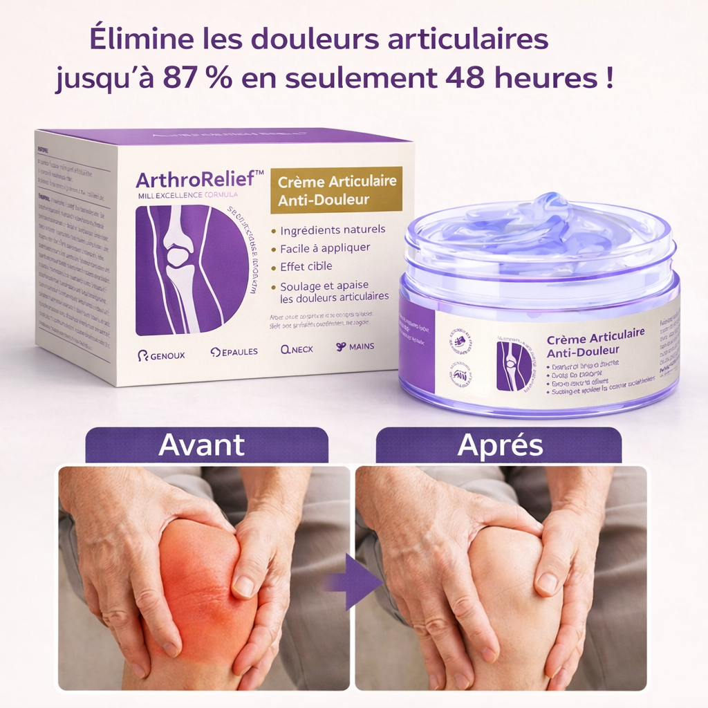 ArthroRelief™ Crème Articulaire Anti-Douleur | Élimine les douleurs articulaires jusqu'à 87 % en seulement 48 heures !