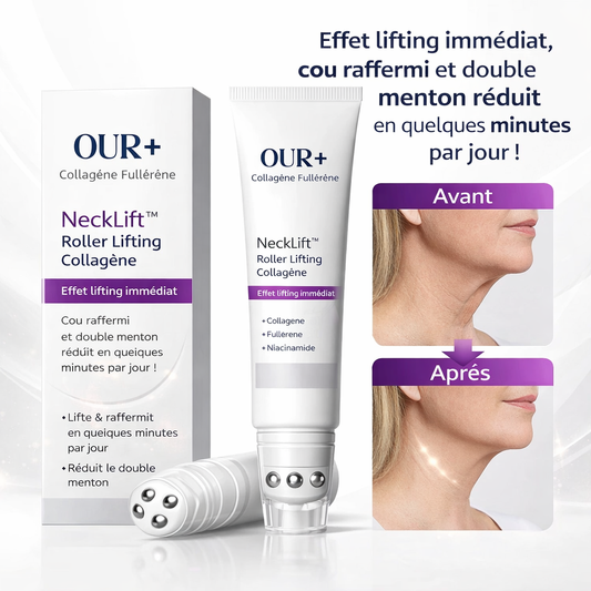 NeckLift™ Roller Lifting Collagène | Effet lifting immédiat, cou raffermi et double menton réduit en quelques minutes par jour !