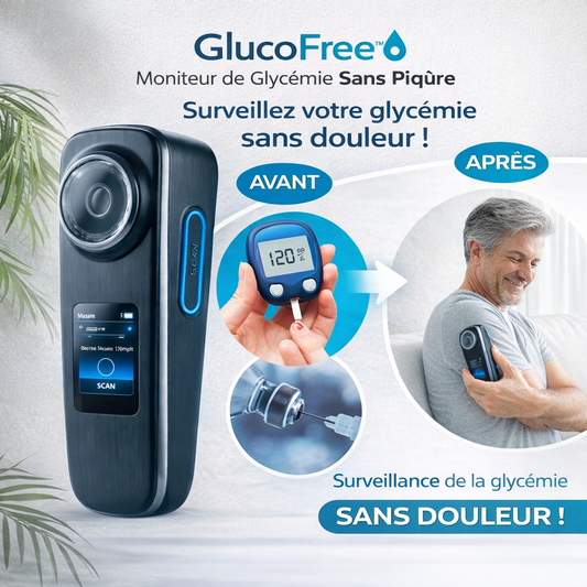 GlucoFree™ Moniteur de Glycémie Sans Piqûre | Surveillez votre glycémie sans douleur !