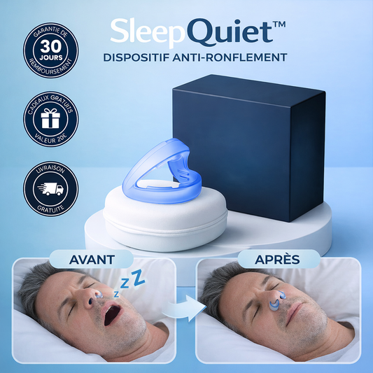 SleepQuiet™ Dispositif Anti-Ronflement | Stoppez les ronflements et dormez paisiblement en quelques secondes !