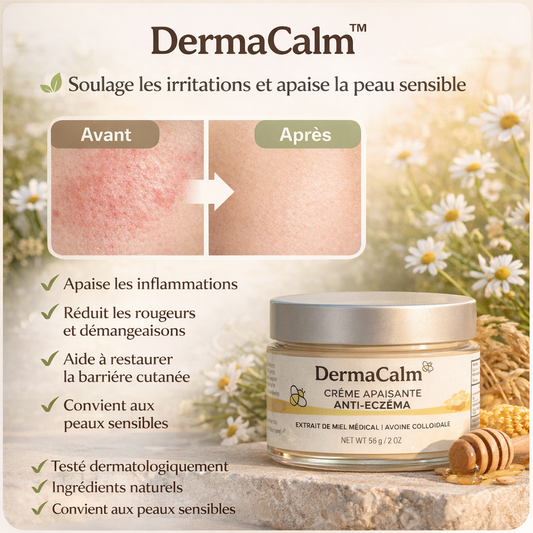 DermaCalm™ Crème Eczéma | Stoppez les démangeaisons et retrouvez une peau saine en quelques minutes !