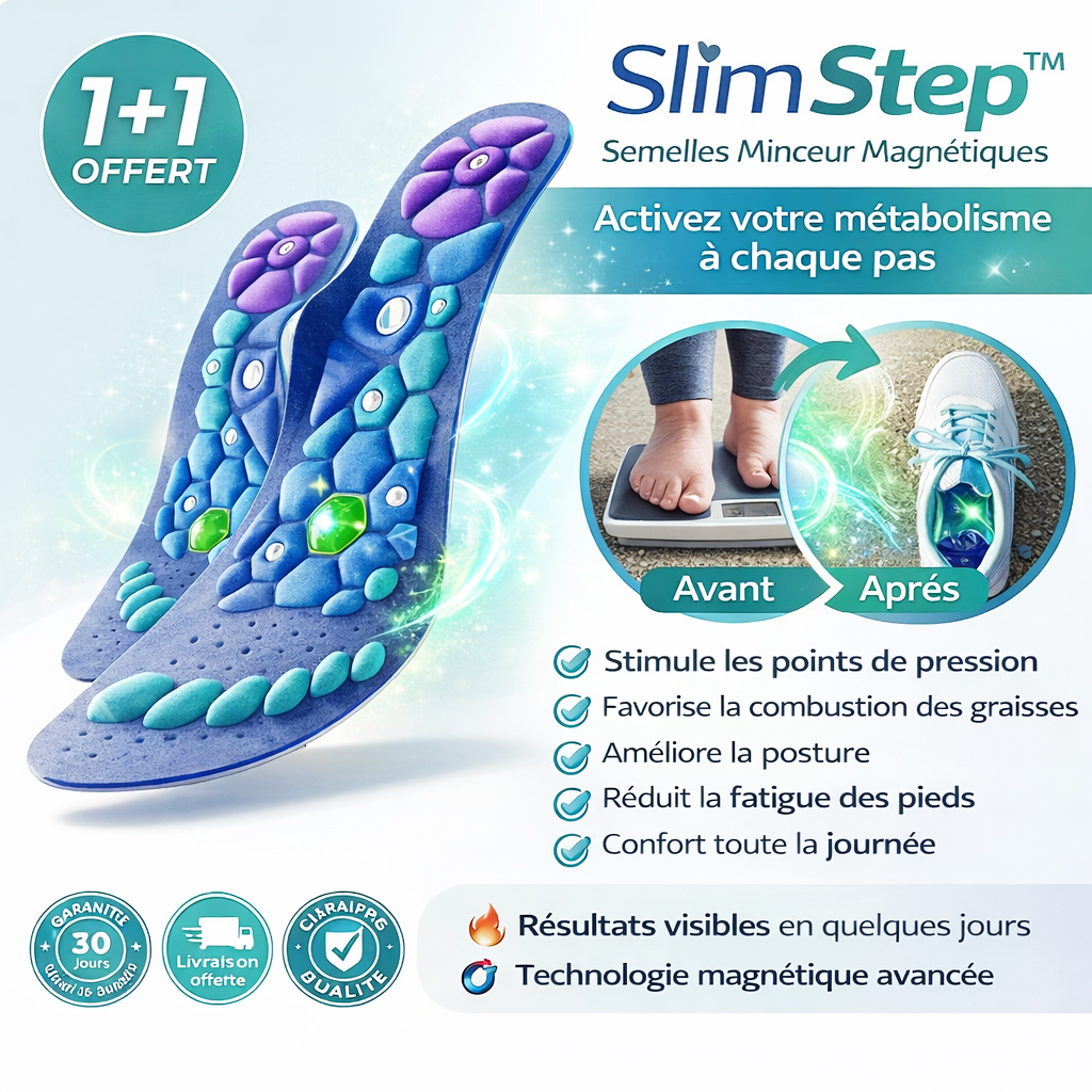 SlimStep™ Semelles Minceur Magnétiques | Brûlez des calories à chaque pas et perdez du poids sans effort !