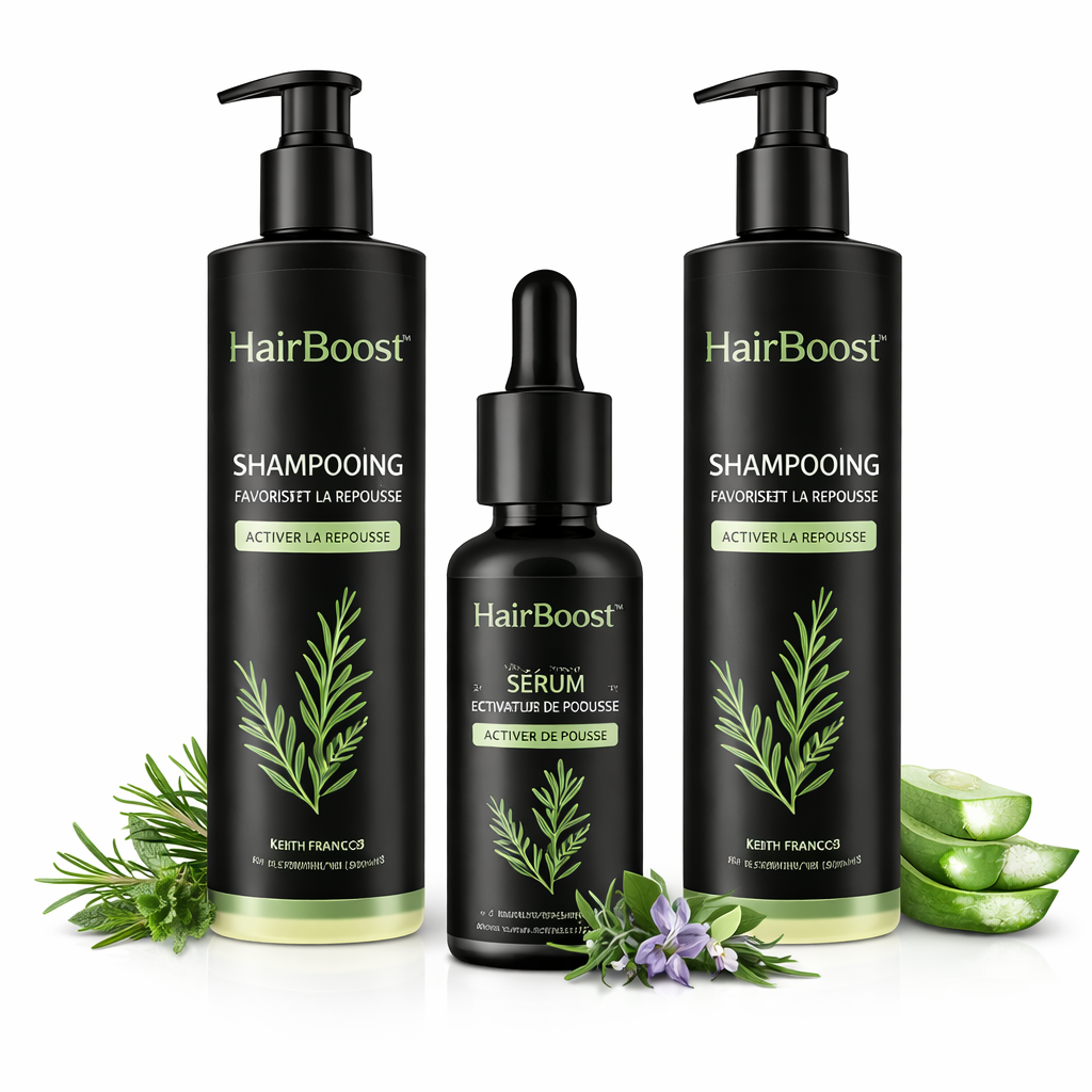 HairBoost™ Solution Repousse Capillaire | Obtenez des cheveux plus denses et plus épais en 2 semaines chrono !