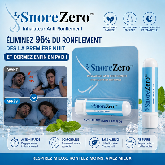 SnoreZero™ Inhalateur Anti-Ronflement | Éliminez 96% du ronflement dès la première nuit et dormez enfin en paix