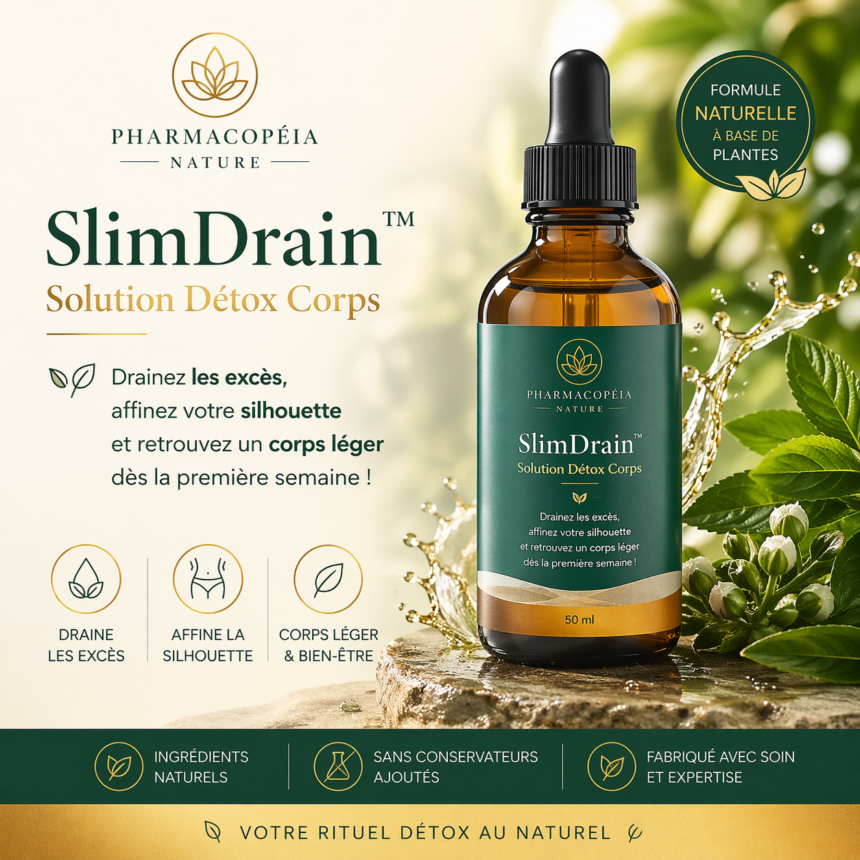 SlimDrain™ Solution Détox Corps | Drainez les excès, affinez votre silhouette et retrouvez un corps léger dès la première semaine !