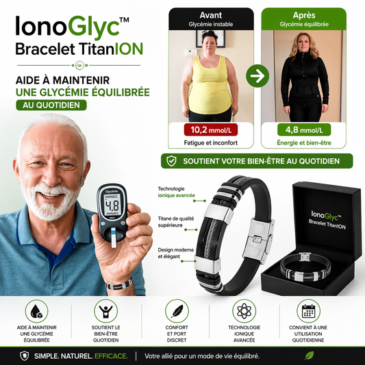 IonoGlyc™ Bracelet TitanION | Votre glycémie est hors de contrôle ? Ce bracelet la fait chuter de 72 % en seulement 7 jours !