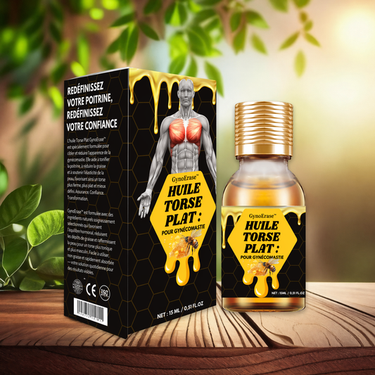 GynoErase™ Huile Torse Plat | Éliminez la graisse du torse et retrouvez un torse ferme et masculin rapidement !