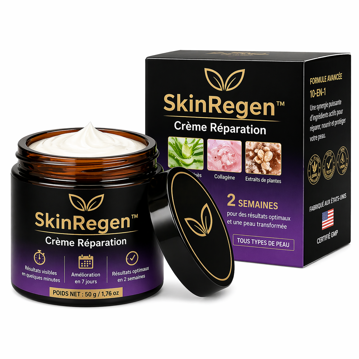 SkinRegen™ Crème Réparation | Effacez rides, taches et imperfections et retrouvez une peau parfaite rapidement !